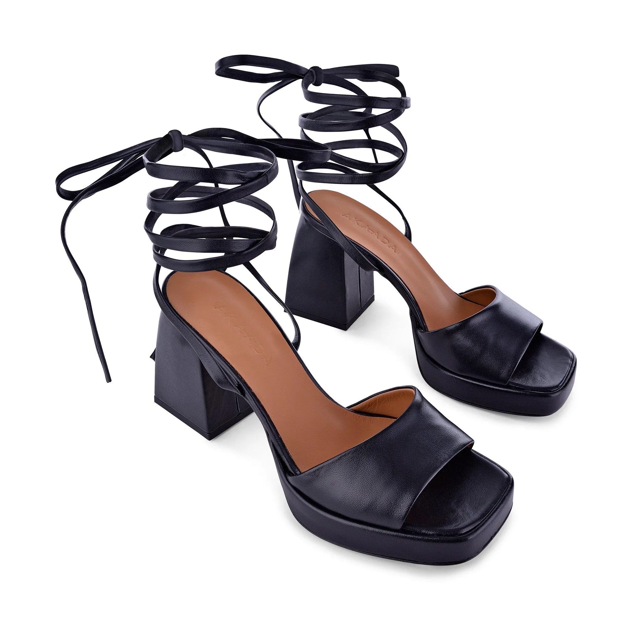 Hana Black Wrap Around Sandals