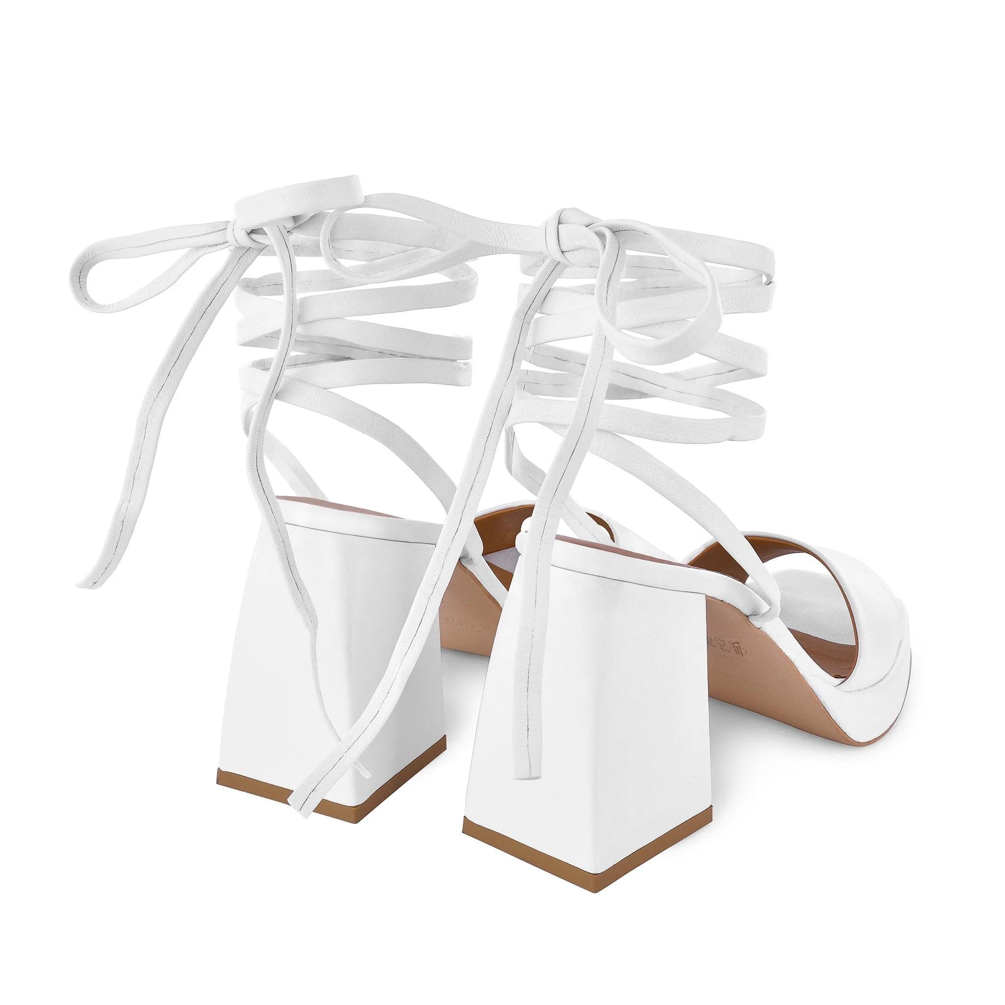 Hana White Wrap Around Sandals