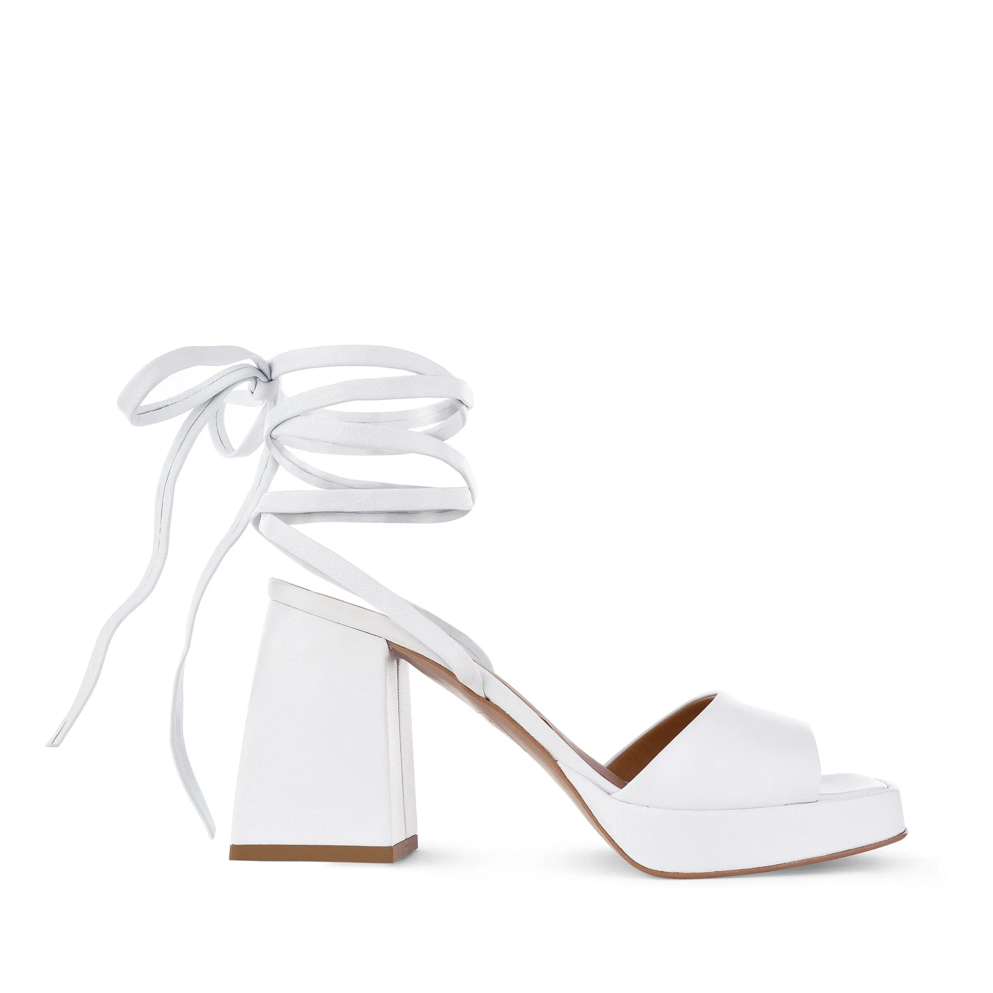 Hana White Wrap Around Sandals