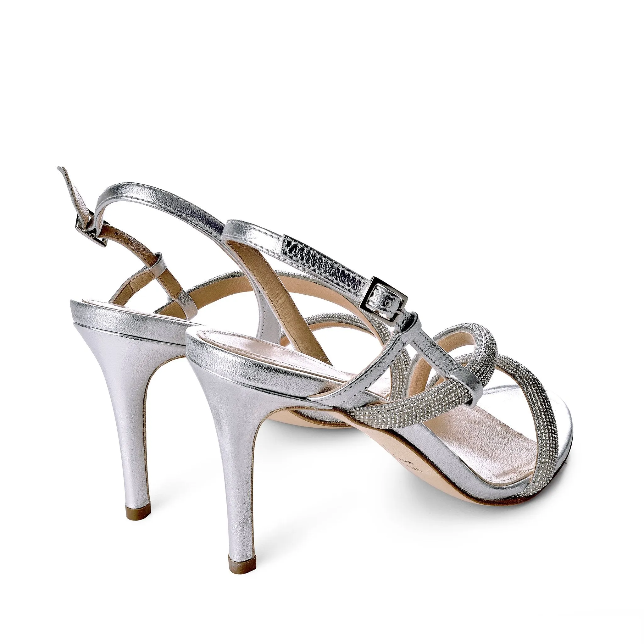 Jolanda Strass Silver High Sandals