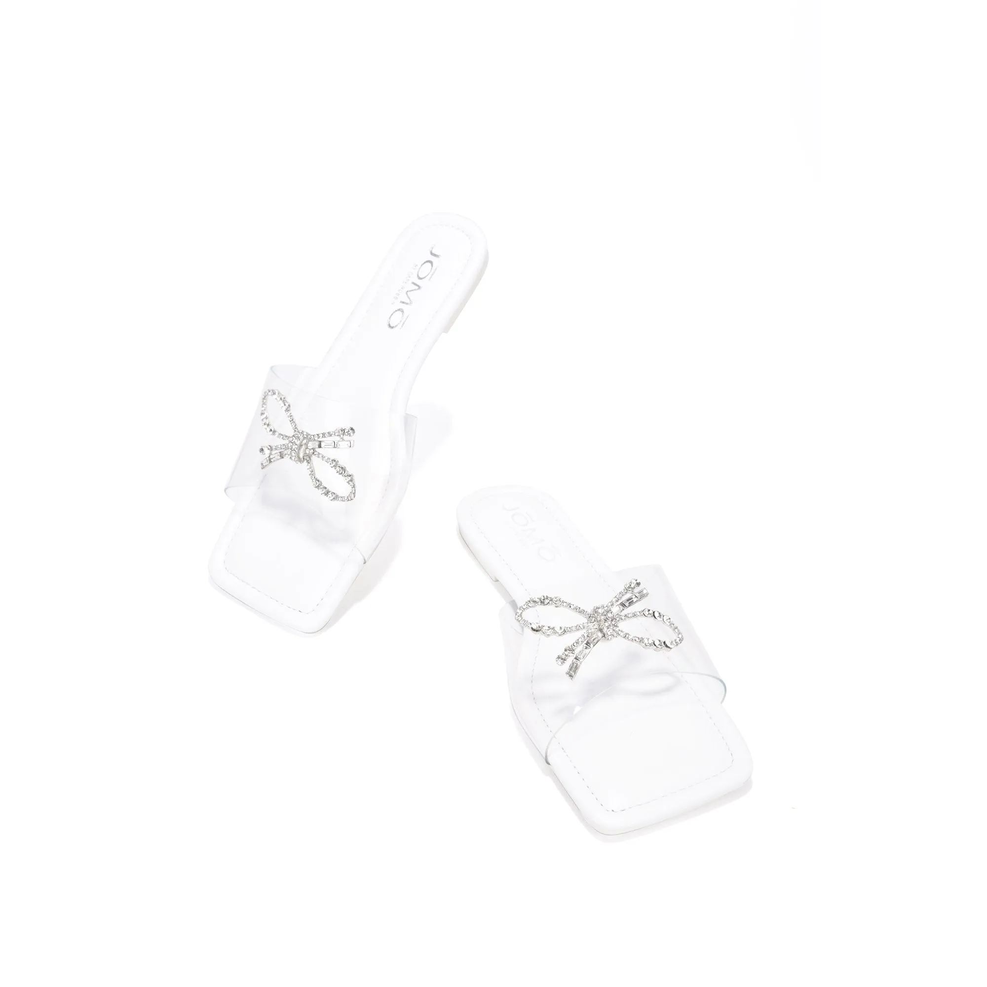 Kahlua Crystal Bow Slide - White