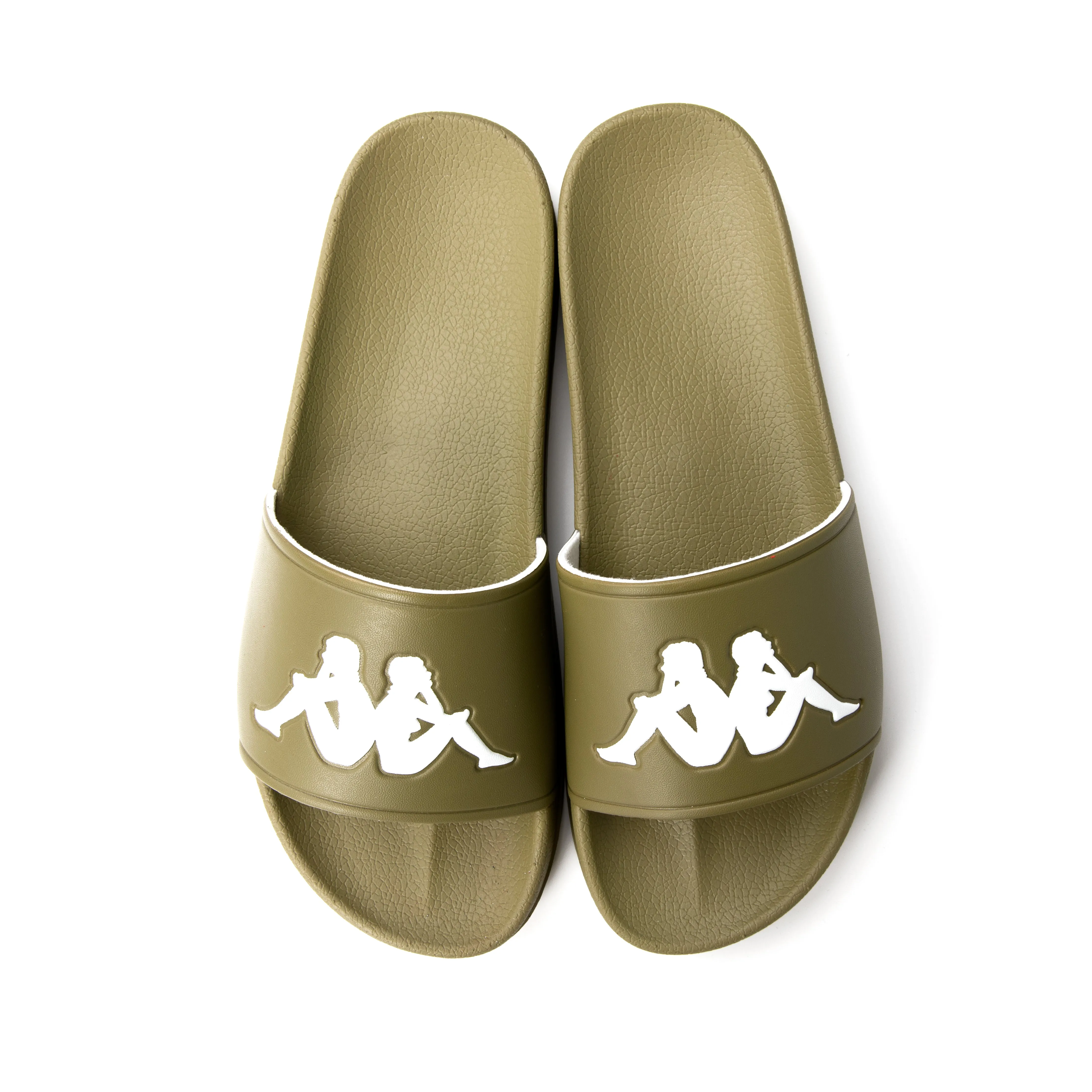 Kappa Authentic Adam 2 Slides - Green Olive/White