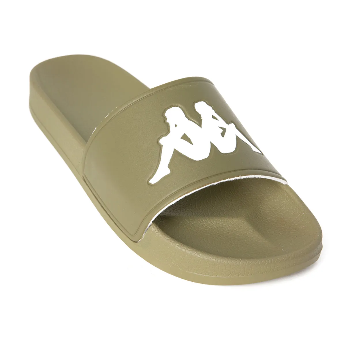 Kappa Authentic Adam 2 Slides - Green Olive/White