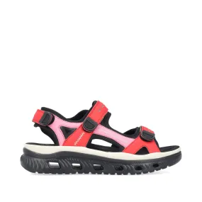 Ladies Rieker Walking Sandal Red/Pink  Multi  64074-33 sale