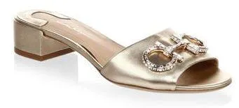 'Lampio' Crystal Slide Mule Sandals - Gold, Silver, Pink, Black