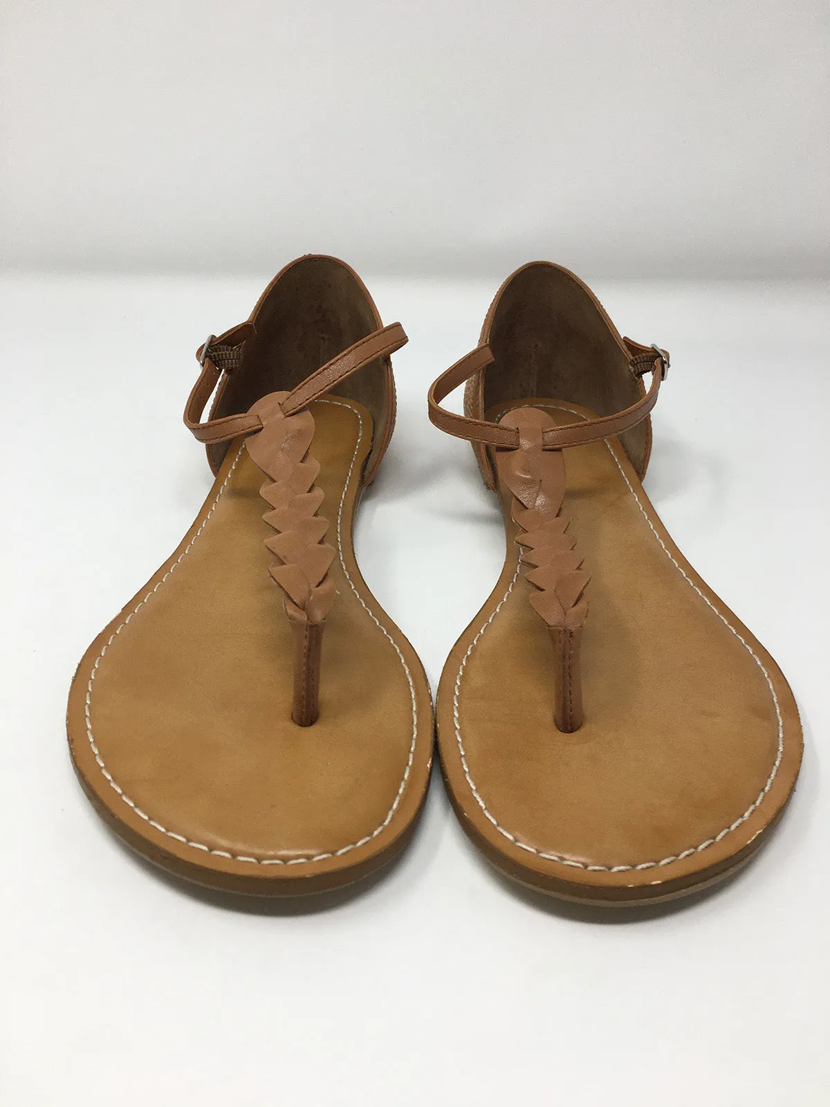 Lands' End Size 11 Tan Embroidered Sandals