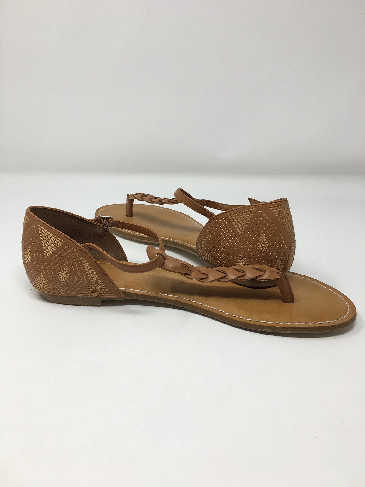 Lands' End Size 11 Tan Embroidered Sandals