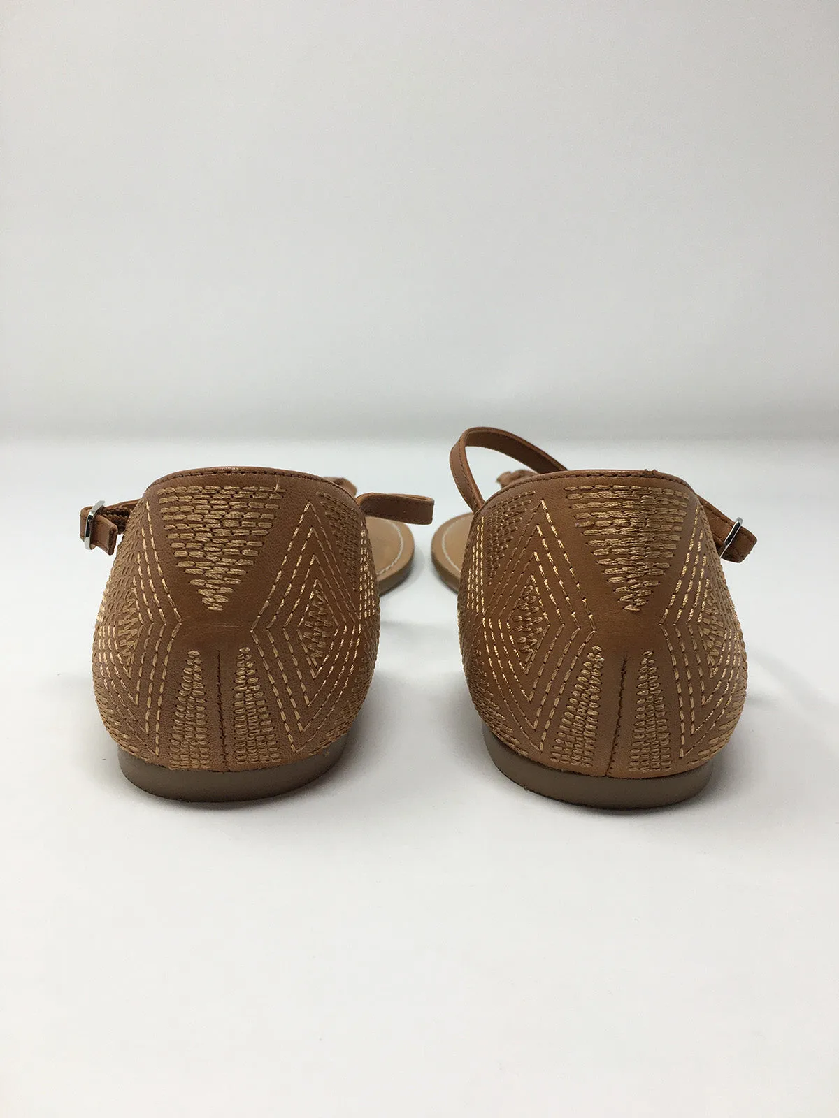 Lands' End Size 11 Tan Embroidered Sandals