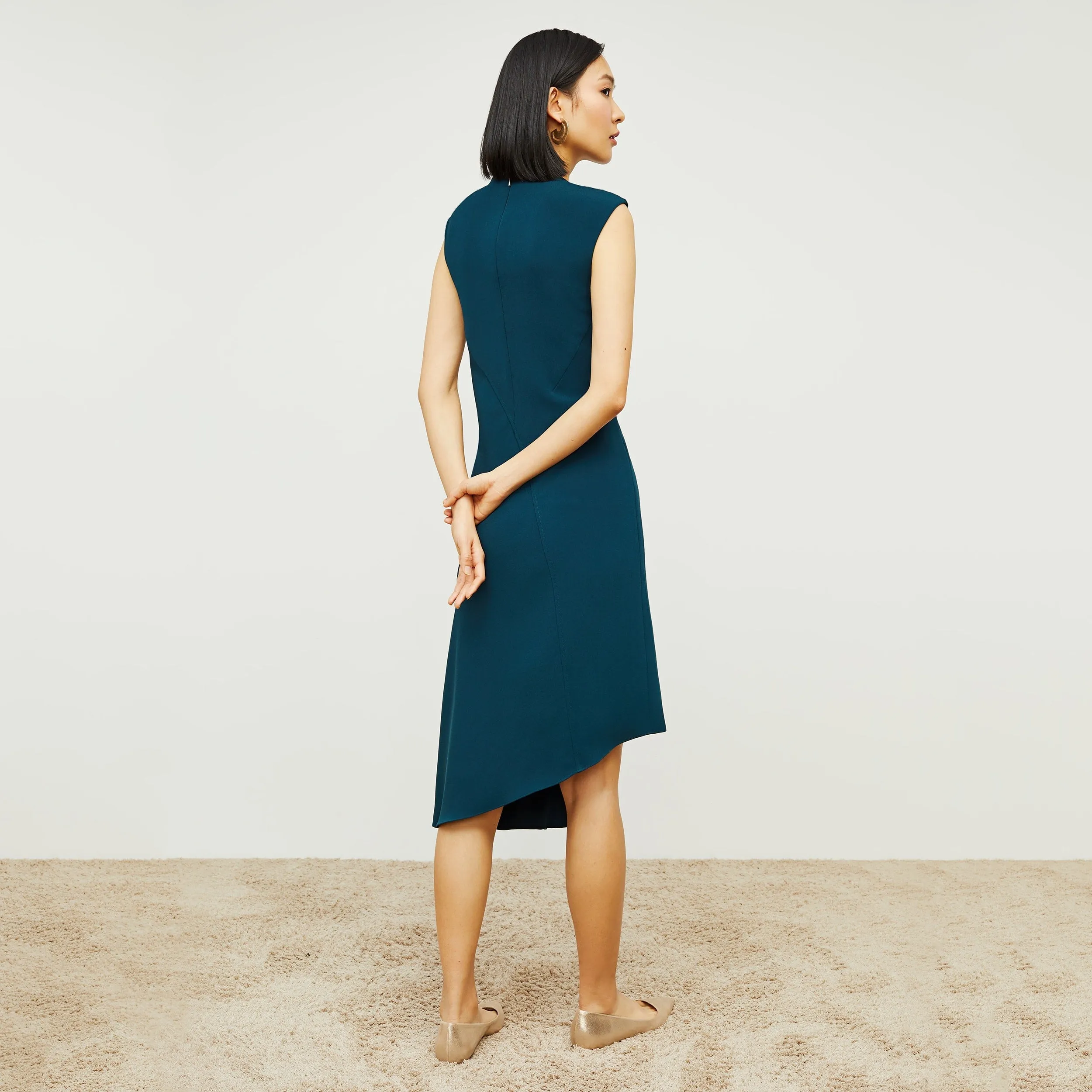 Lara Dress - Heavy Crepe :: Rainforest