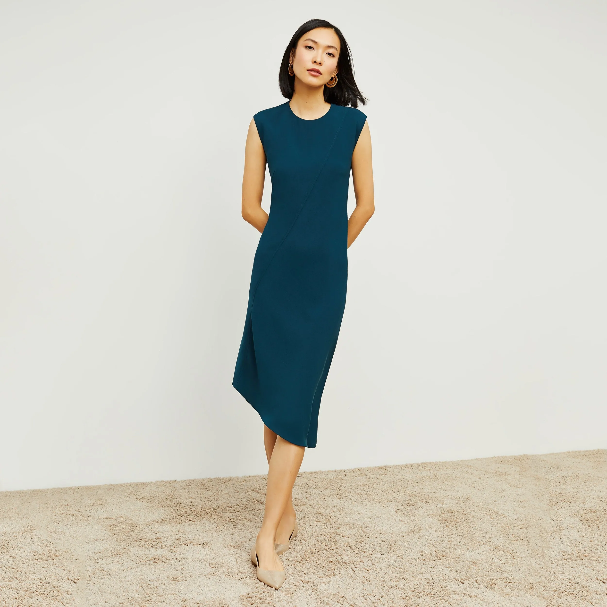 Lara Dress - Heavy Crepe :: Rainforest