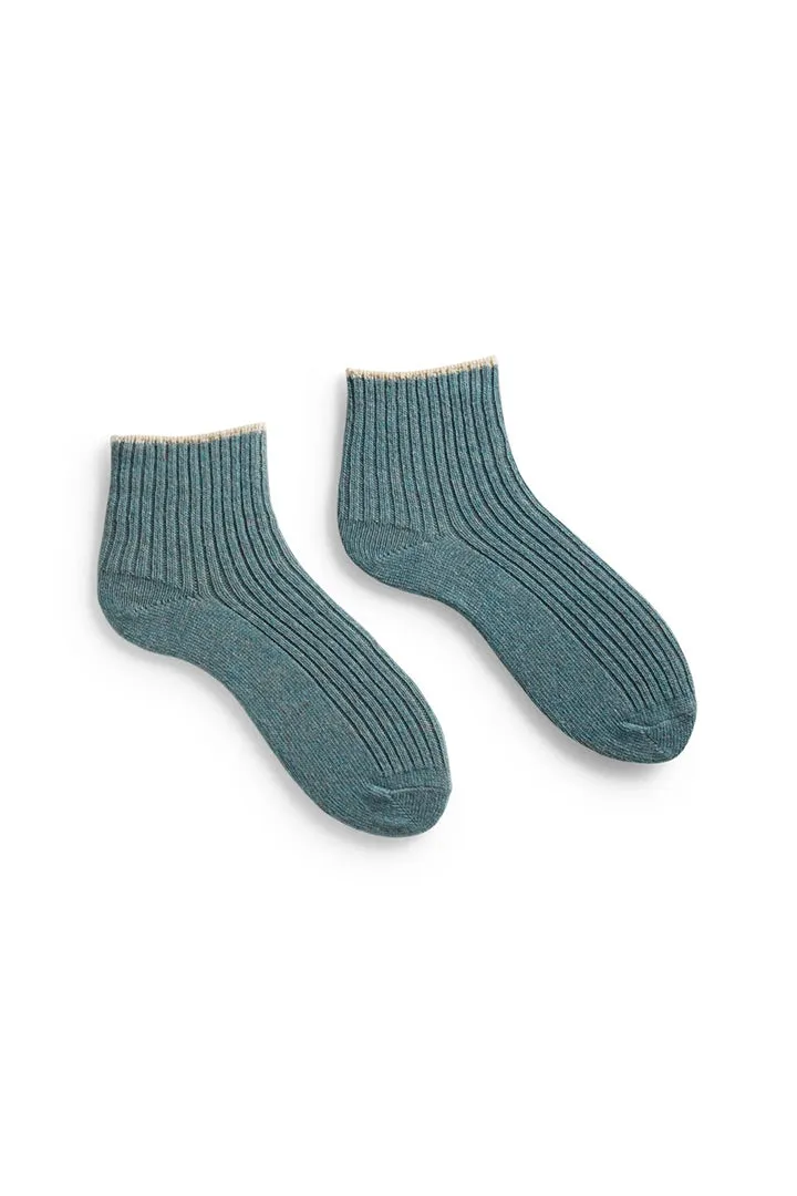 lisa b. Rib Shortie Socks - Mineral