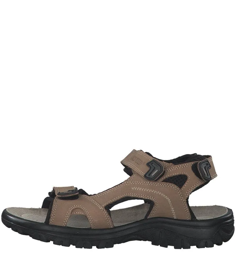 Marco Tozzi Mens Taupe Suede Leather Comfort Sandal 2-18400-20