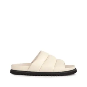 Marley Off White Leather Puffy Sandals