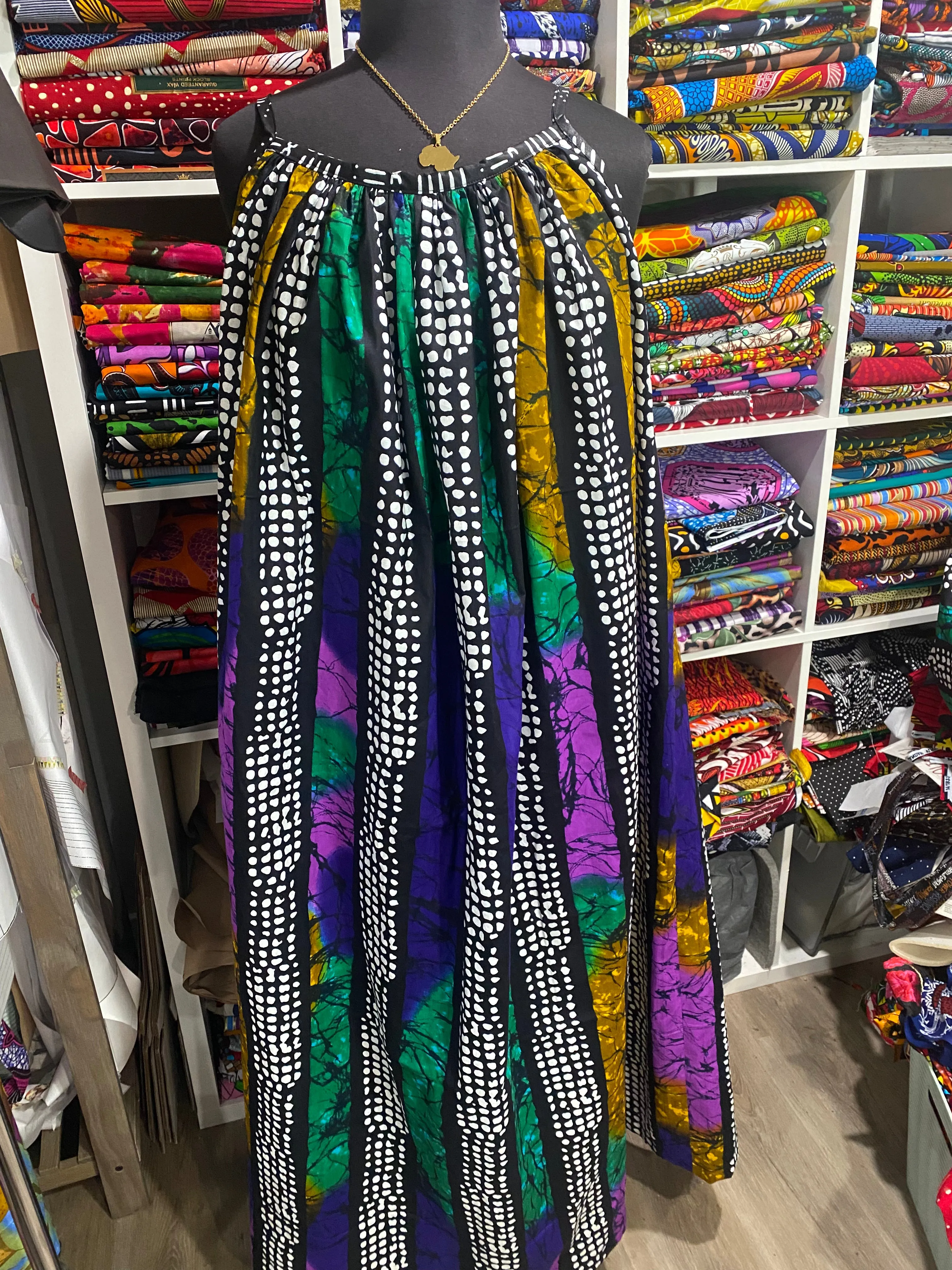 Maxi dress in "Mardi Gras"