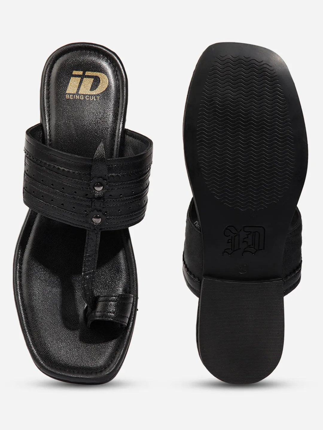 Men Black Sandal / Slipper (ID4231)