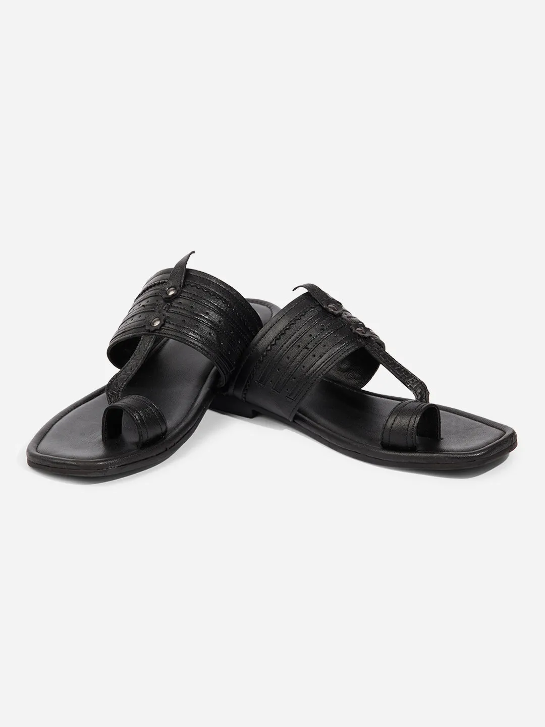 Men Black Sandal / Slipper (ID4231)