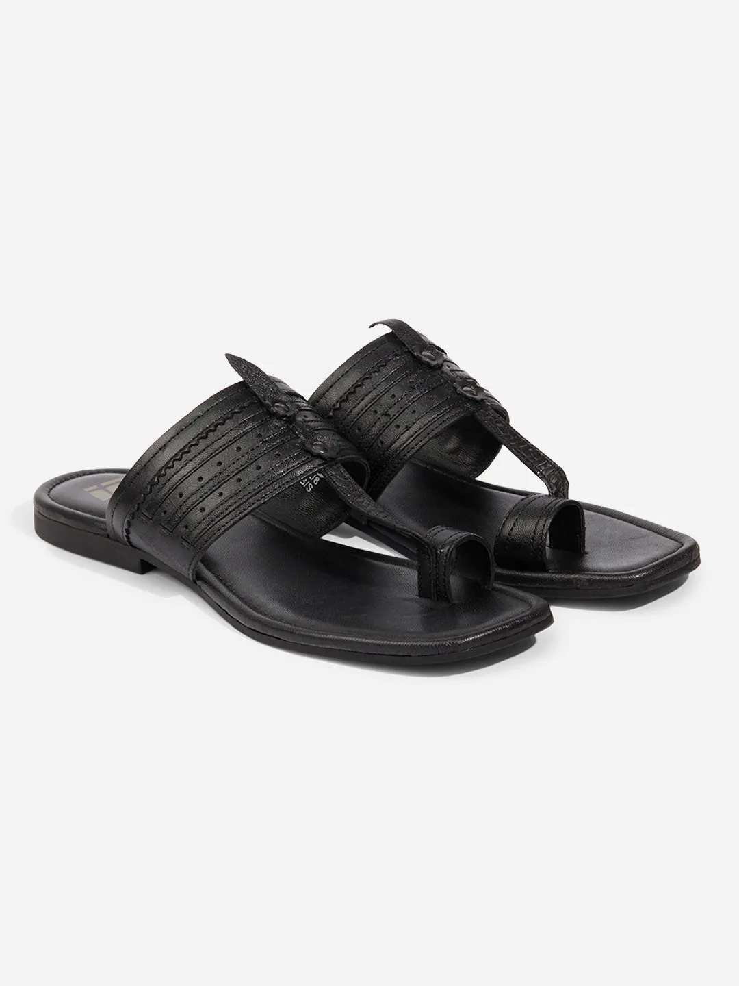 Men Black Sandal / Slipper (ID4231)