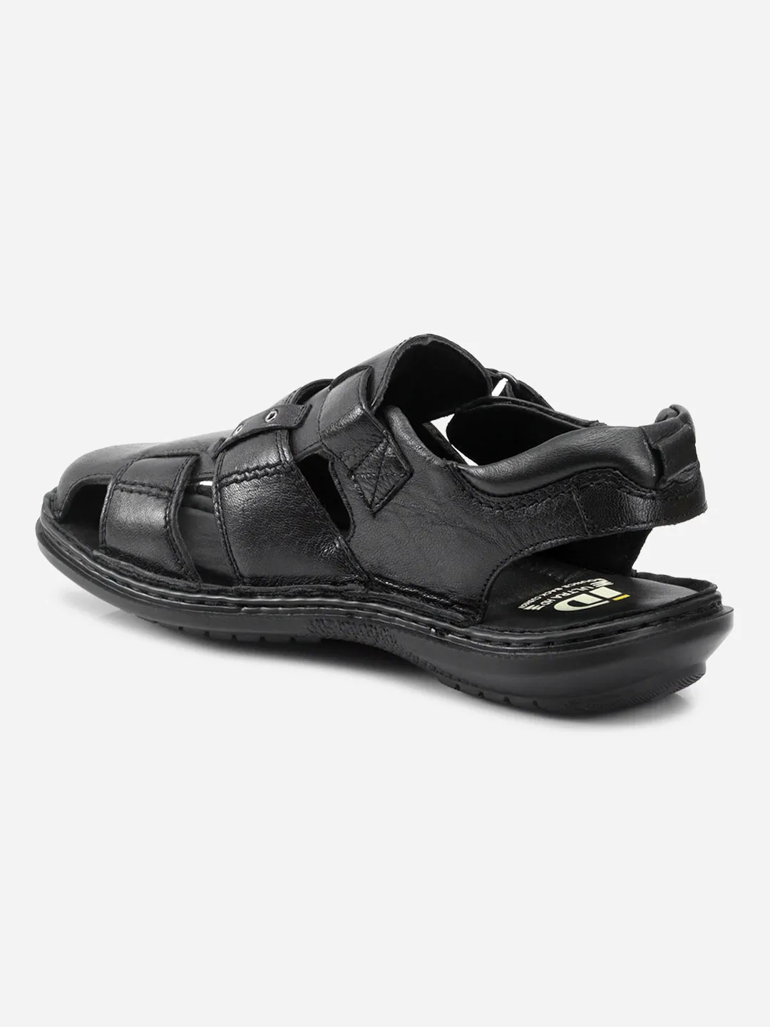 Men's Black Hurache Semi Formal Sandal (ID4118)