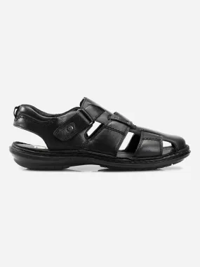 Men's Black Hurache Semi Formal Sandal (ID4118)