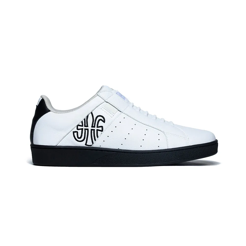 Men's Icon Genesis White Black Leather Sneakers 01901-009