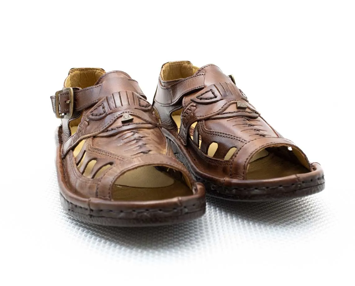 Omega Leather Earth Brown Sandal