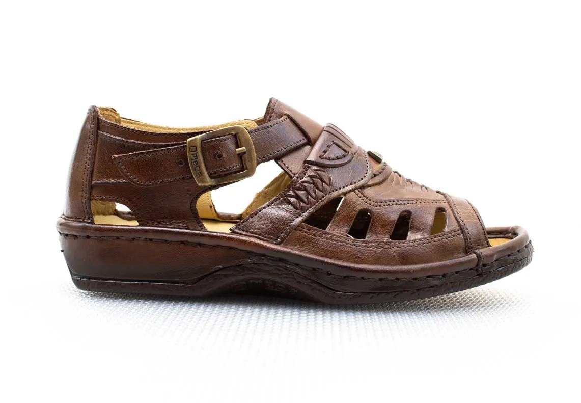 Omega Leather Earth Brown Sandal