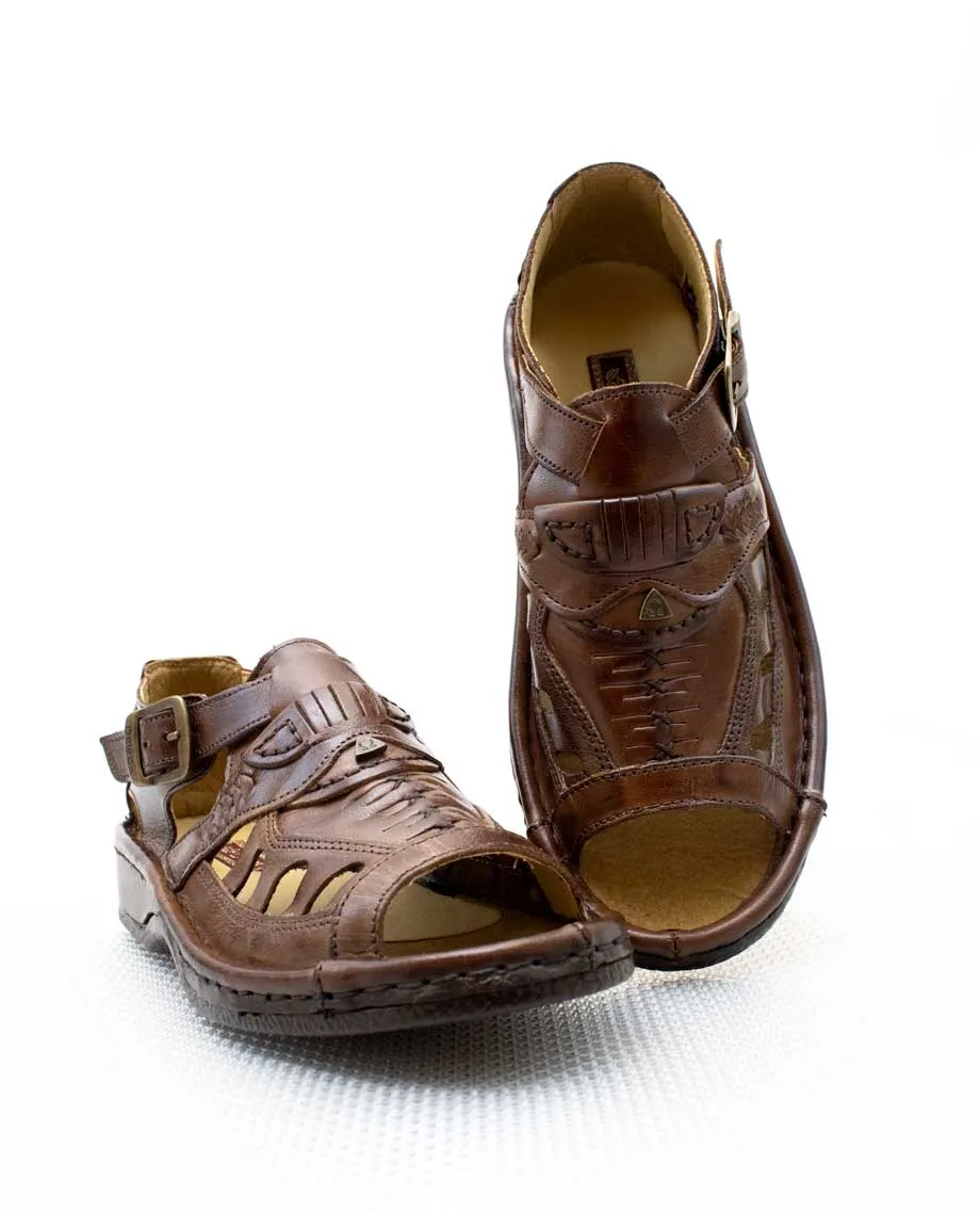 Omega Leather Earth Brown Sandal