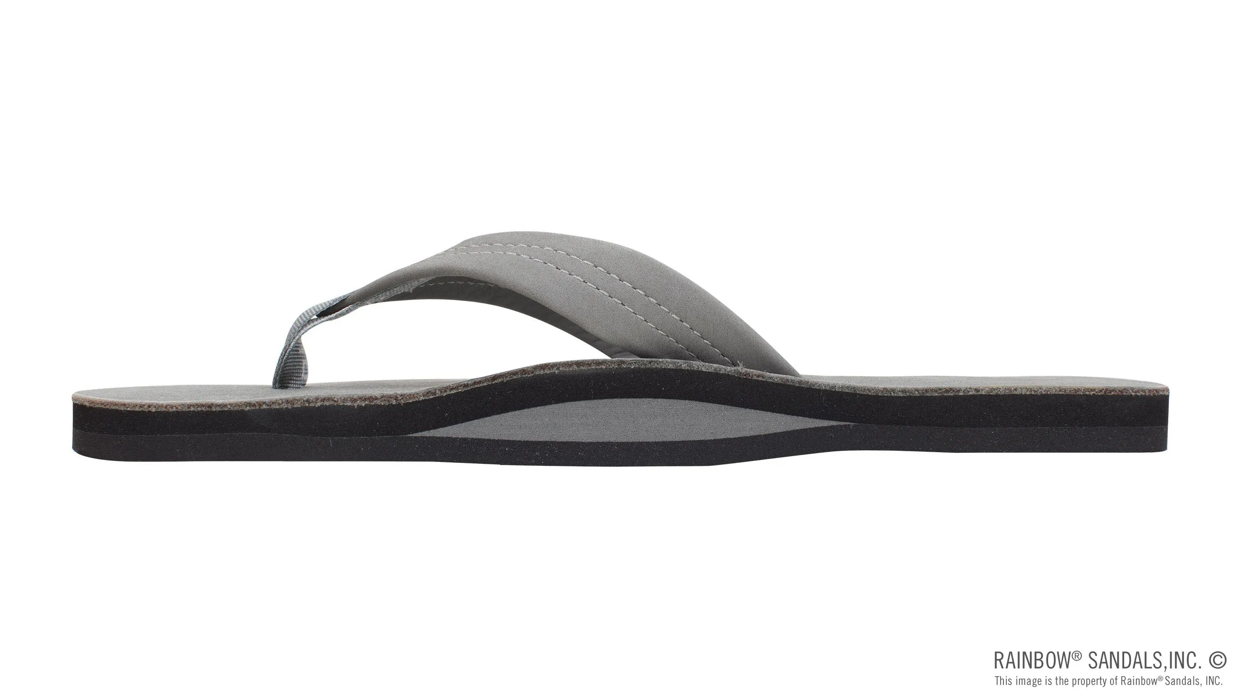 Rainbow Sandals Men's - Single Layer - 1" Strap - Grey