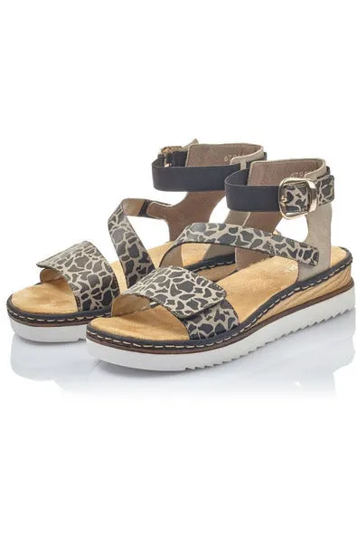 Rieker ladies sandal 67958 26 brown combi