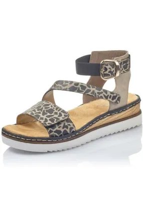 Rieker ladies sandal 67958 26 brown combi