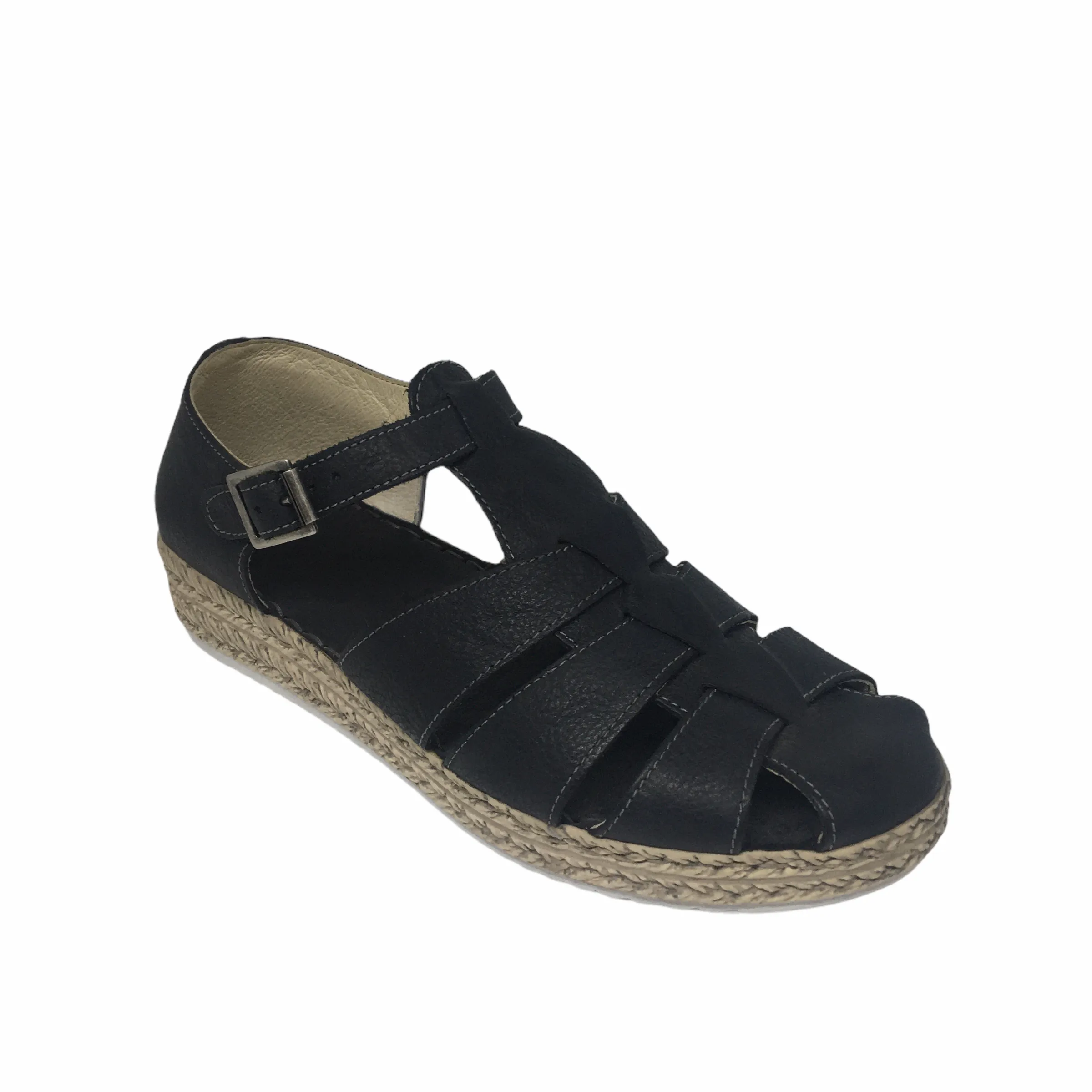 Sala Fisherman Leather Sandal ~ Black ~ Taupe ~ White