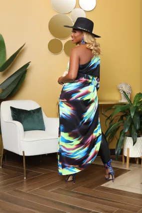 Sunburst-  One Shoulder Dress