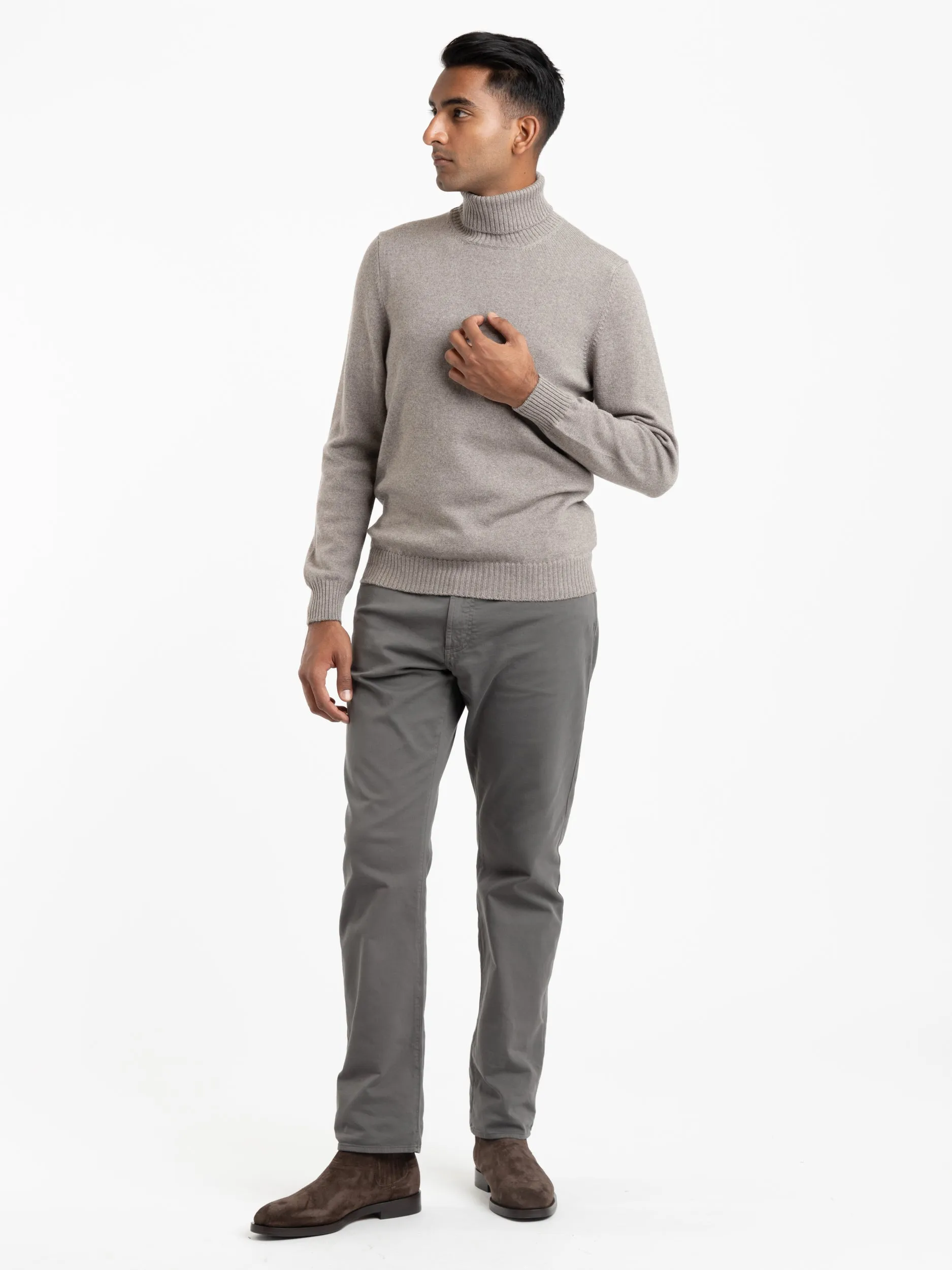 Taupe Brown Rollneck Sweater