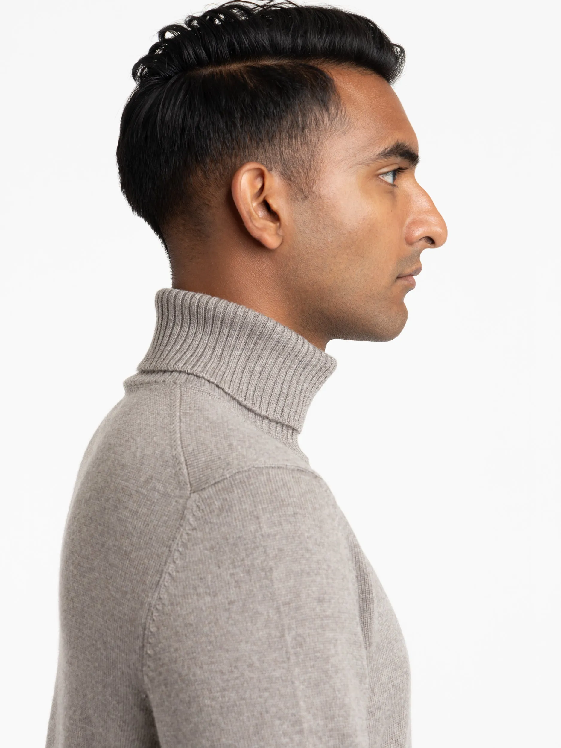 Taupe Brown Rollneck Sweater