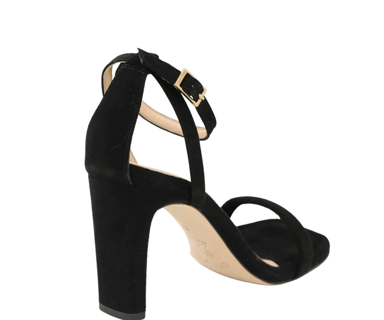 UNISA Black suede barely there sandal SABINA