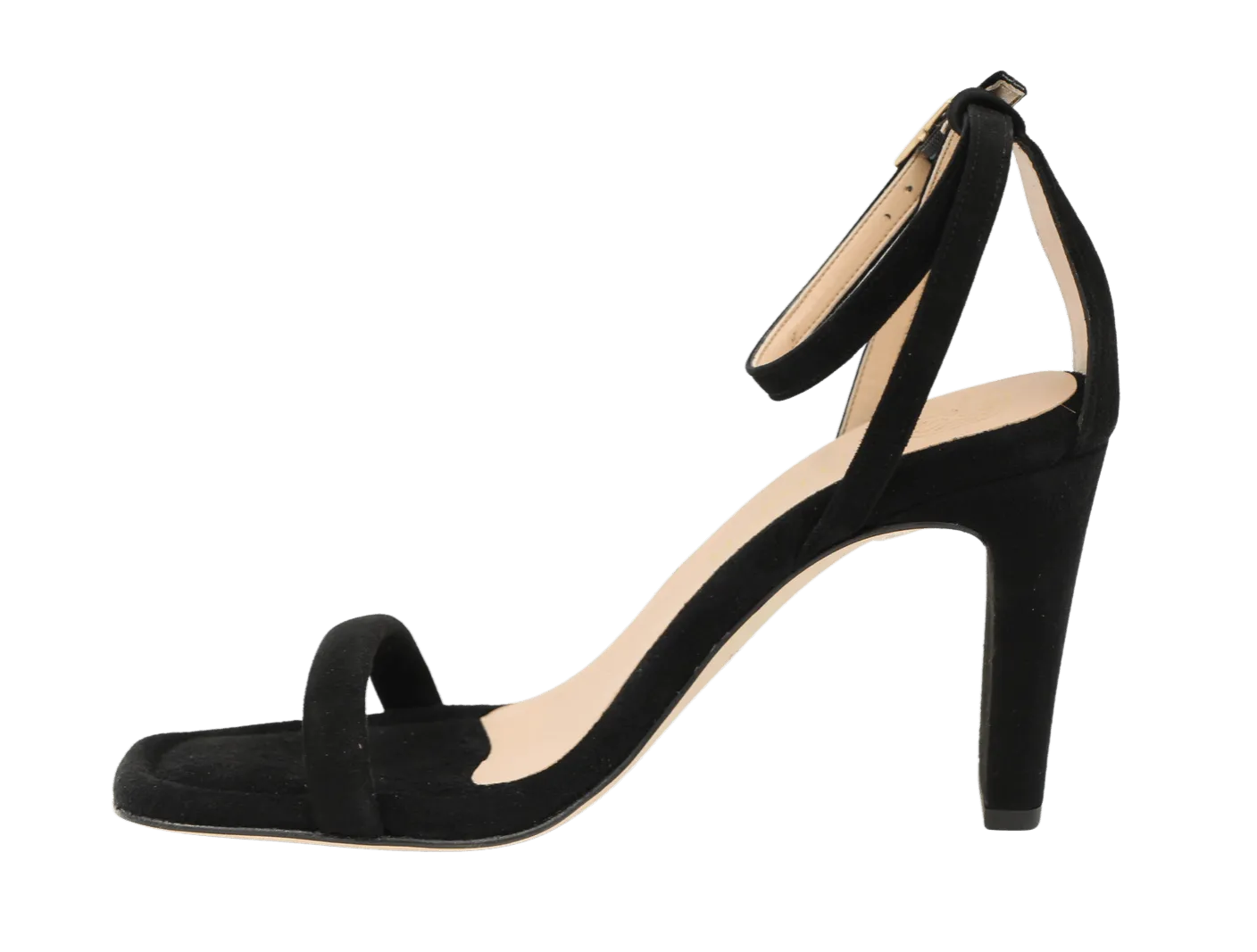 UNISA Black suede barely there sandal SABINA