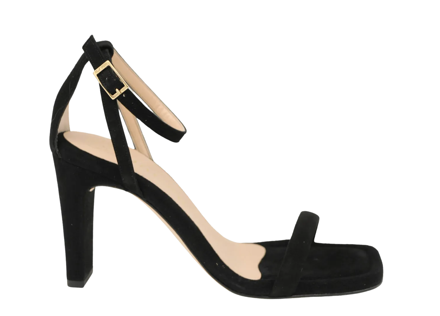 UNISA Black suede barely there sandal SABINA