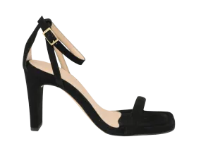 UNISA Black suede barely there sandal SABINA