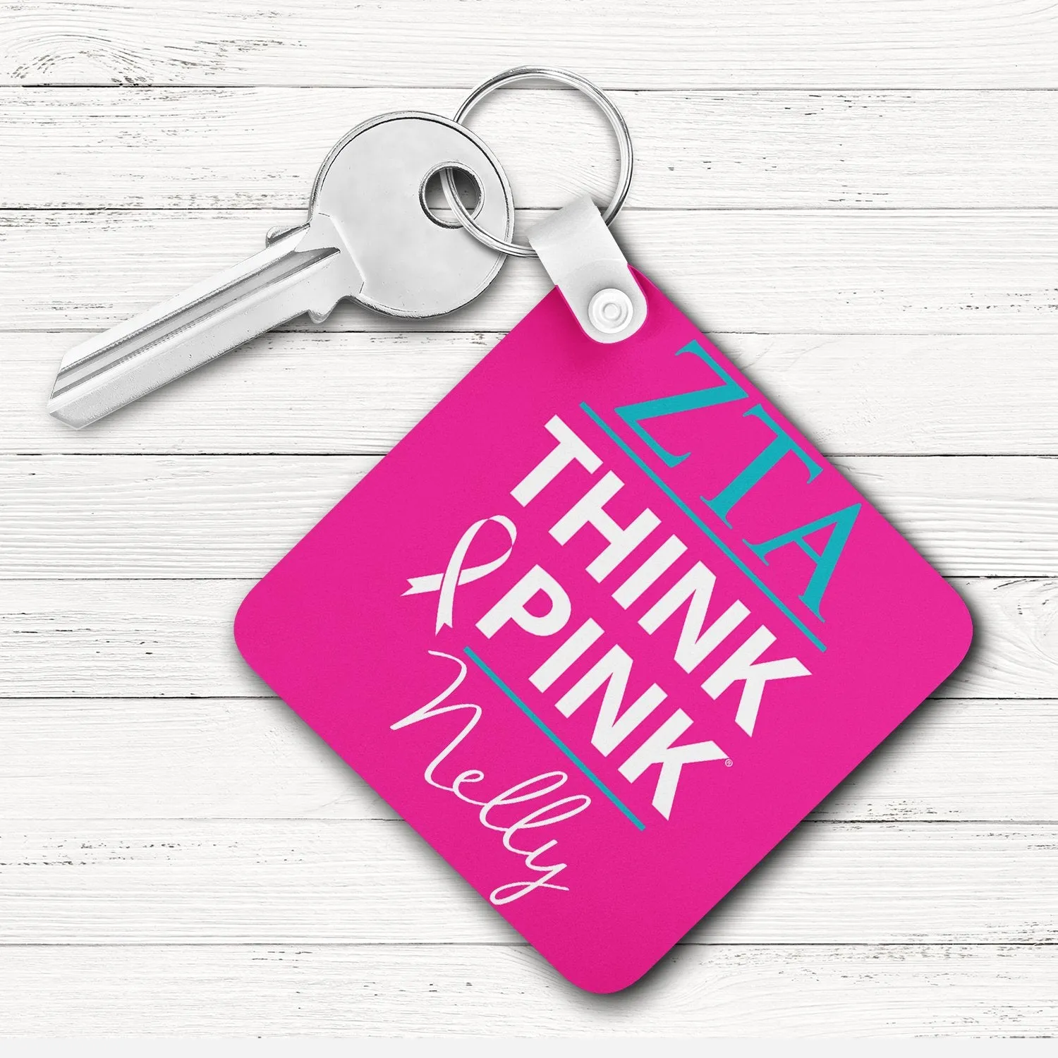 Zeta Tau Alpha Square Key Chain