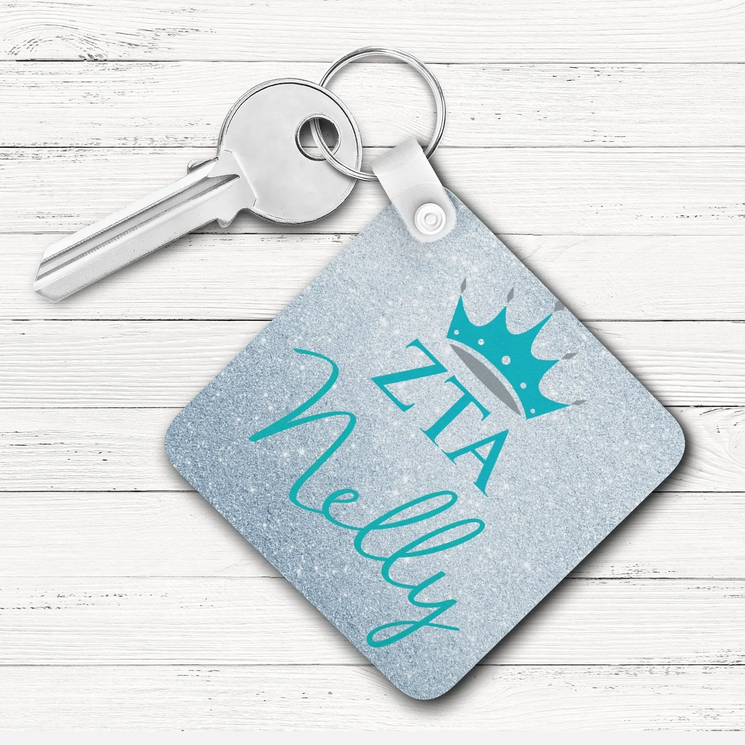 Zeta Tau Alpha Square Key Chain